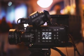 A camera used in a television broadcast.